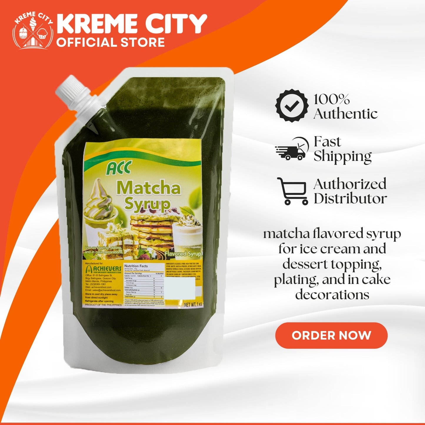 Achievers ACC Matcha Syrup 1kg