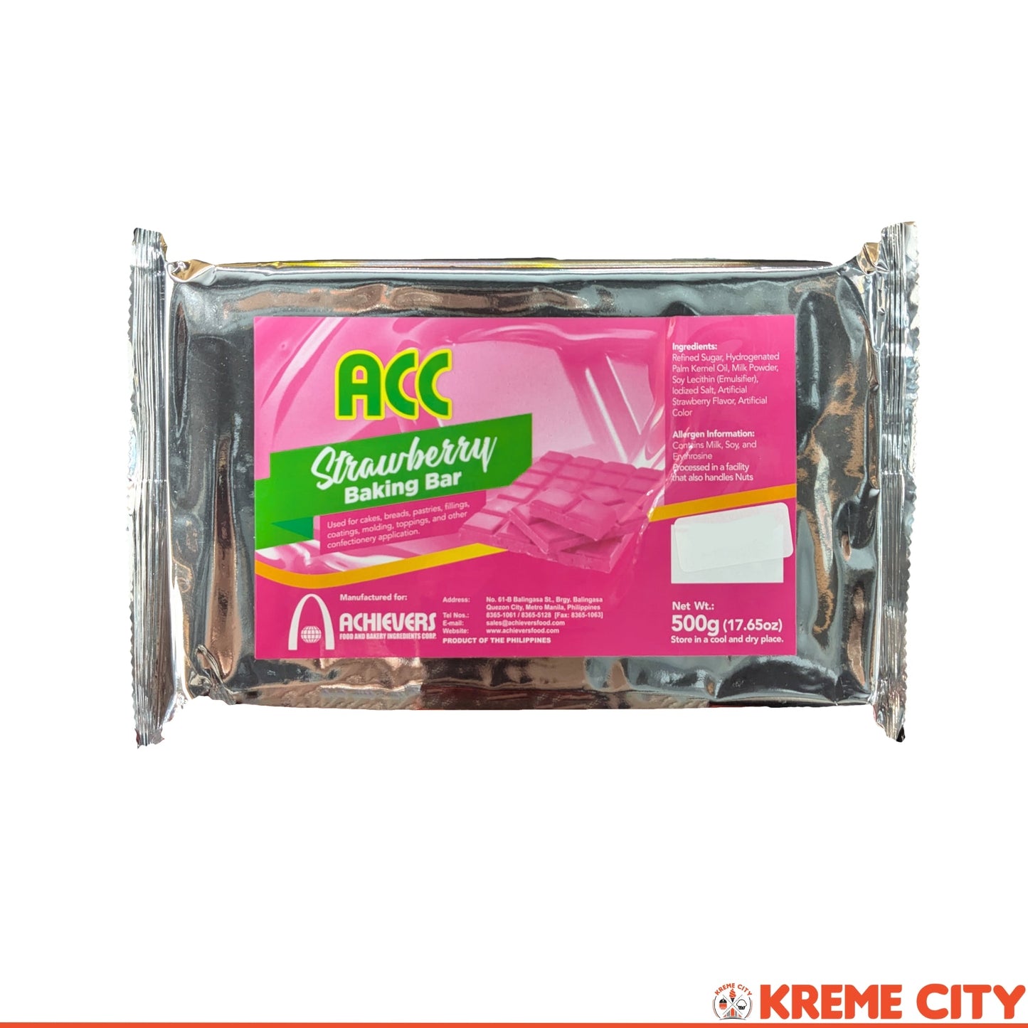 Achievers ACC Strawberry Baking Bar 500g