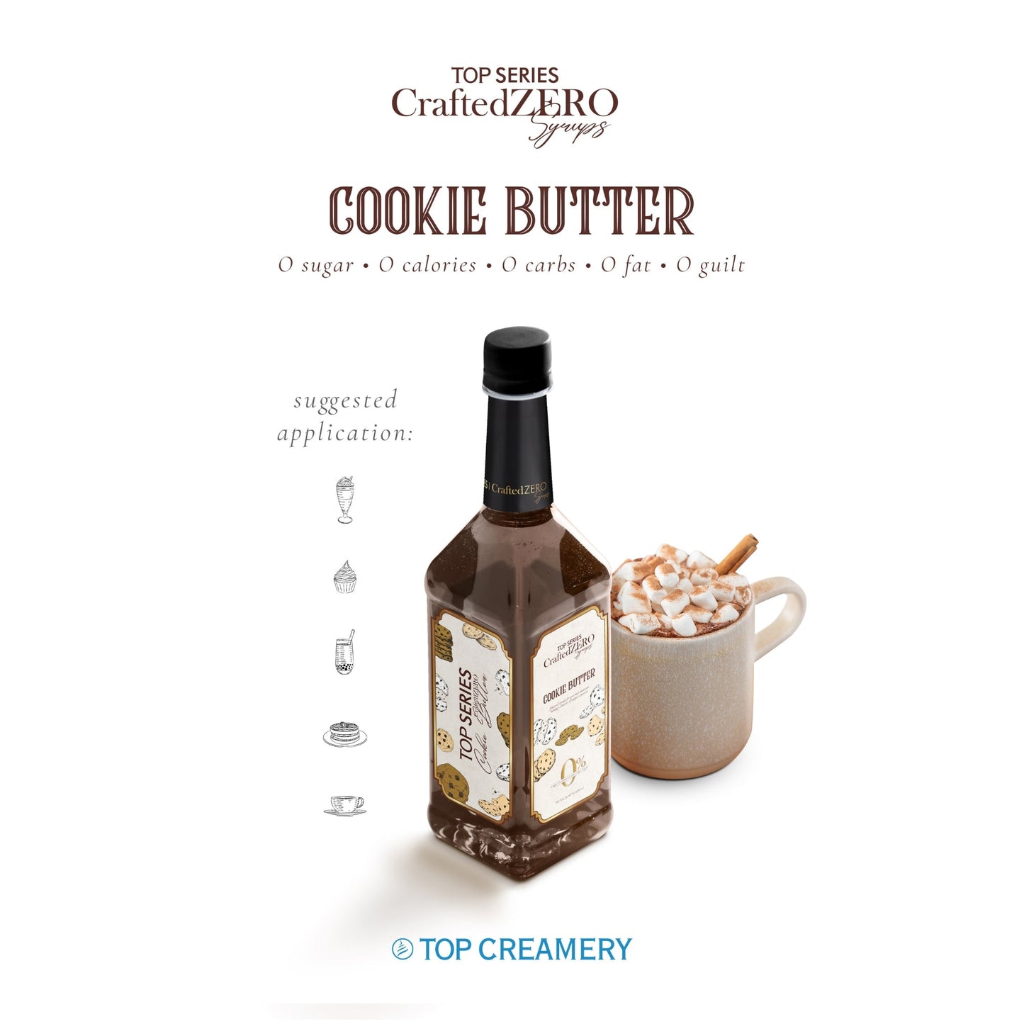 TOP Creamery Top Series CraftedZERO Cookie Butter Syrup 750ml