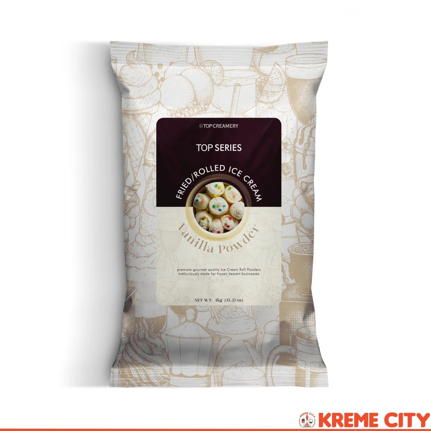 TOP Creamery Top Series Vanilla Fried Ice Cream Powder Premix 1kg