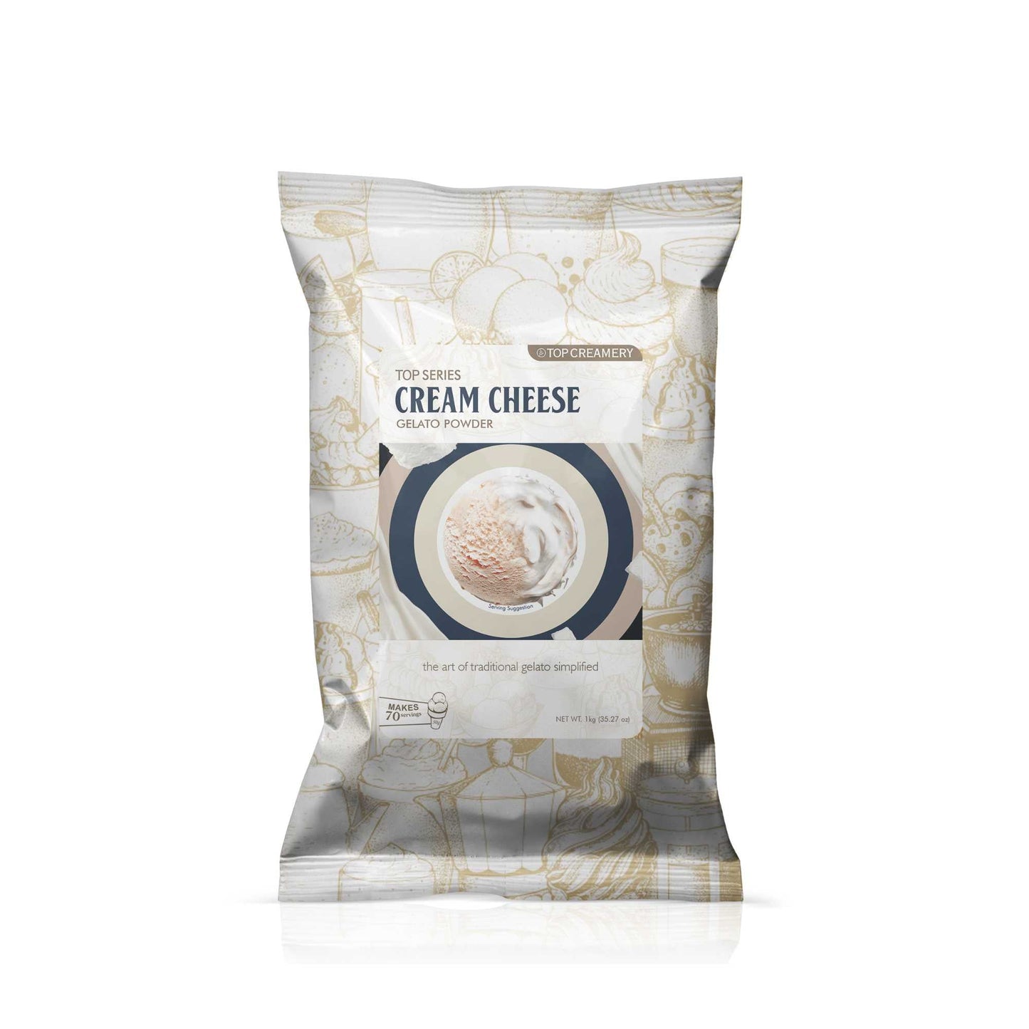 TOP Creamery Top Series Gelato Cream Cheese Ice Cream Powder Premix 1kg