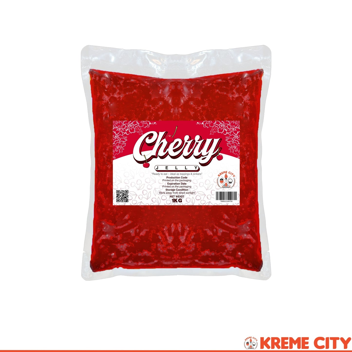 Kreme City Cherry Jelly Strips 1kg