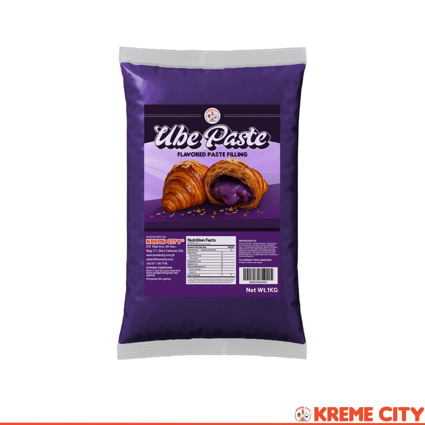 Kreme City Ube Flavored Paste Filling 1kg