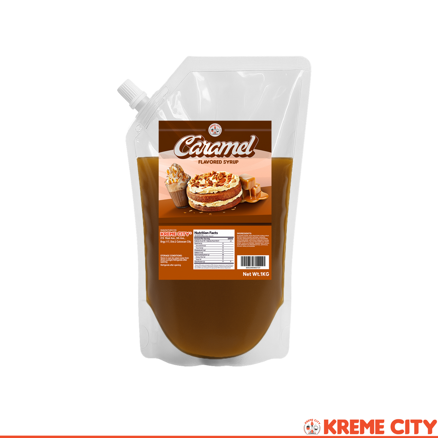 Kreme City Caramel Flavored Syrup 1kg