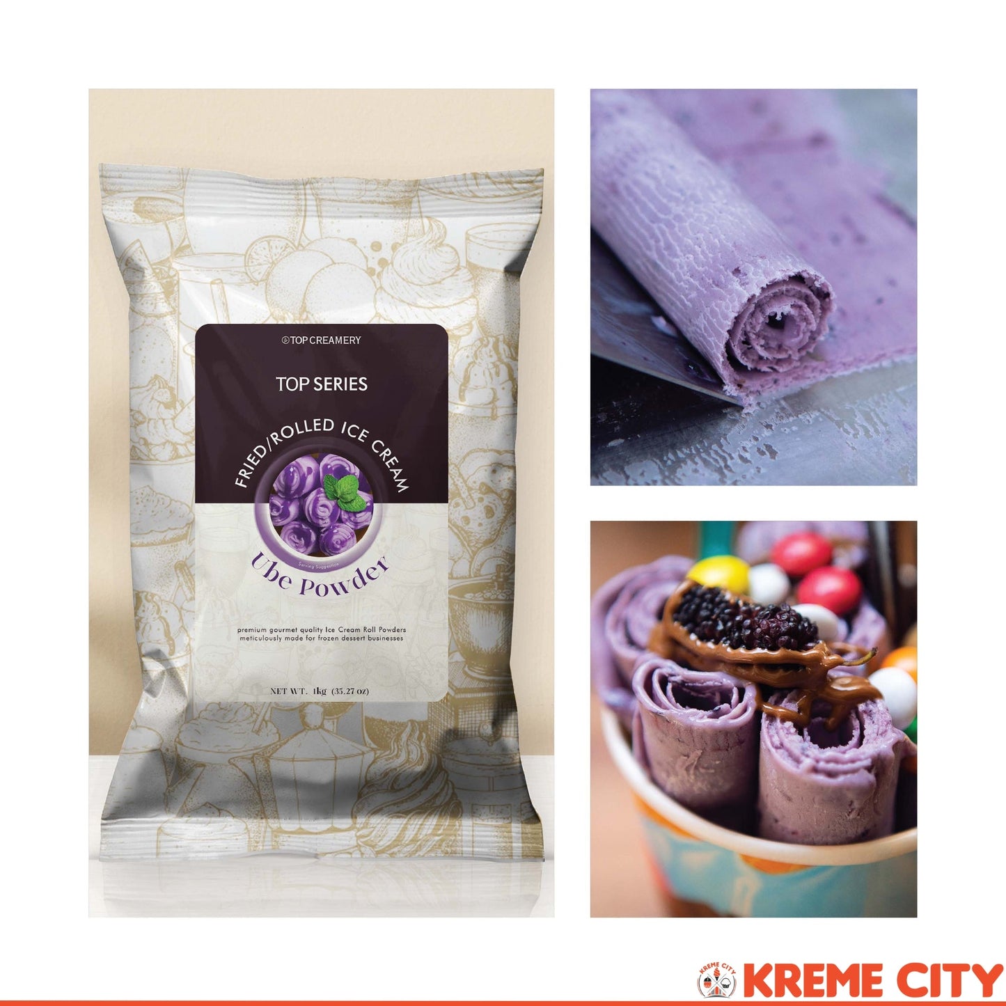 TOP Creamery Top Series Ube Fried Ice Cream Powder Premix 1kg