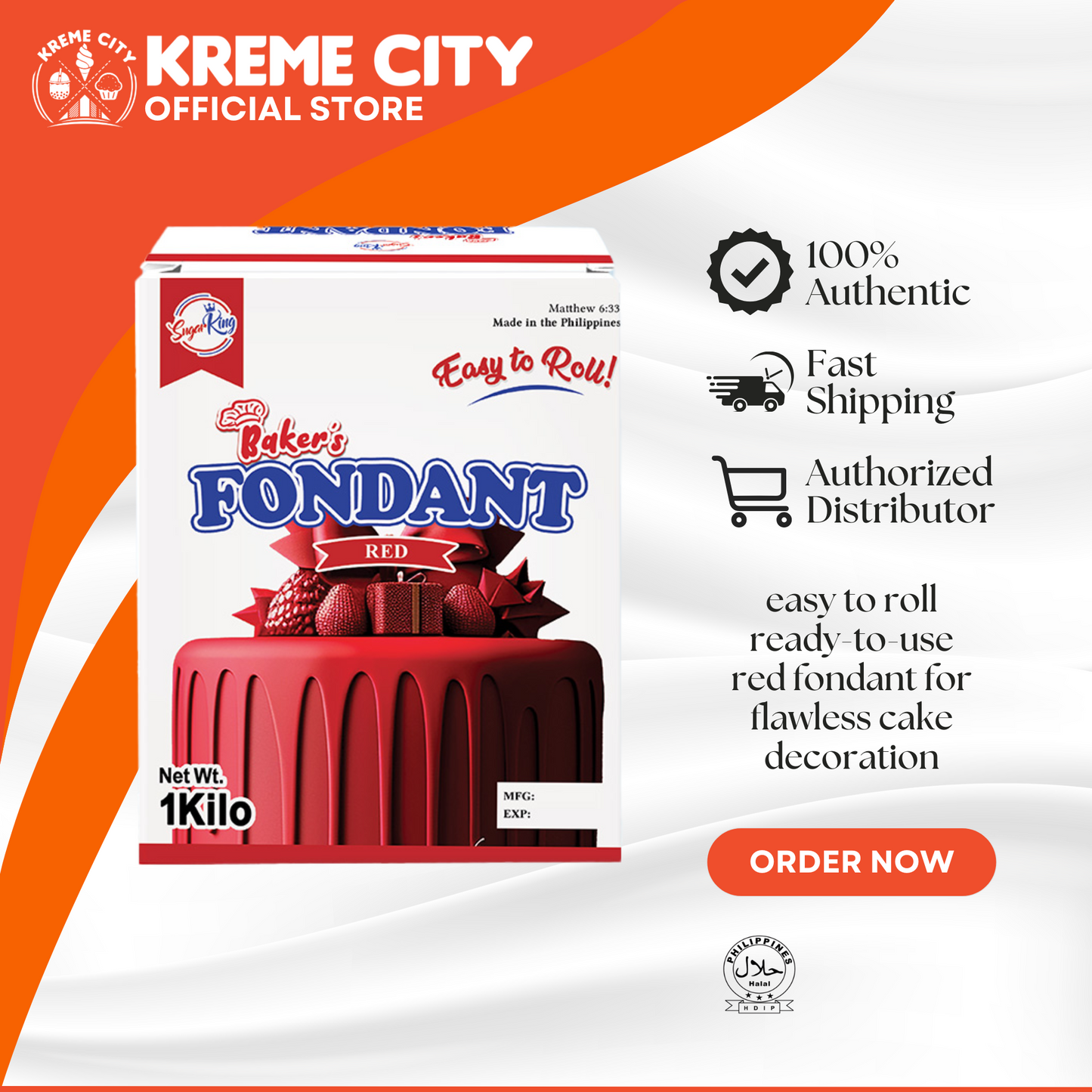 Sugar King Baker's Fondant Icing Red 1kg