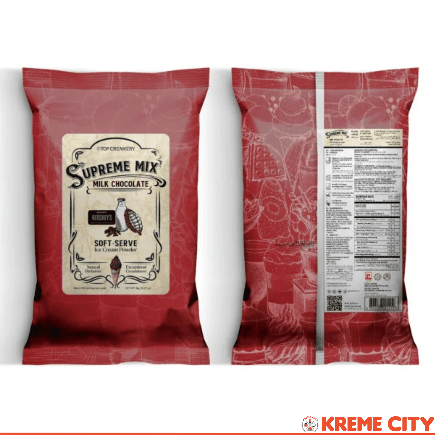 TOP Creamery Supreme Mix Milk Chocolate Soft Serve Ice Cream Powder Premix 1kg