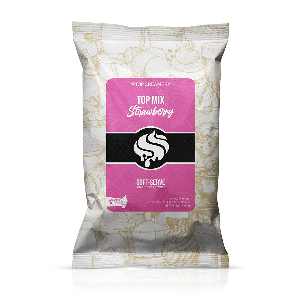 TOP Creamery Topmix Strawberry Soft Serve Ice Cream Powder 1kg