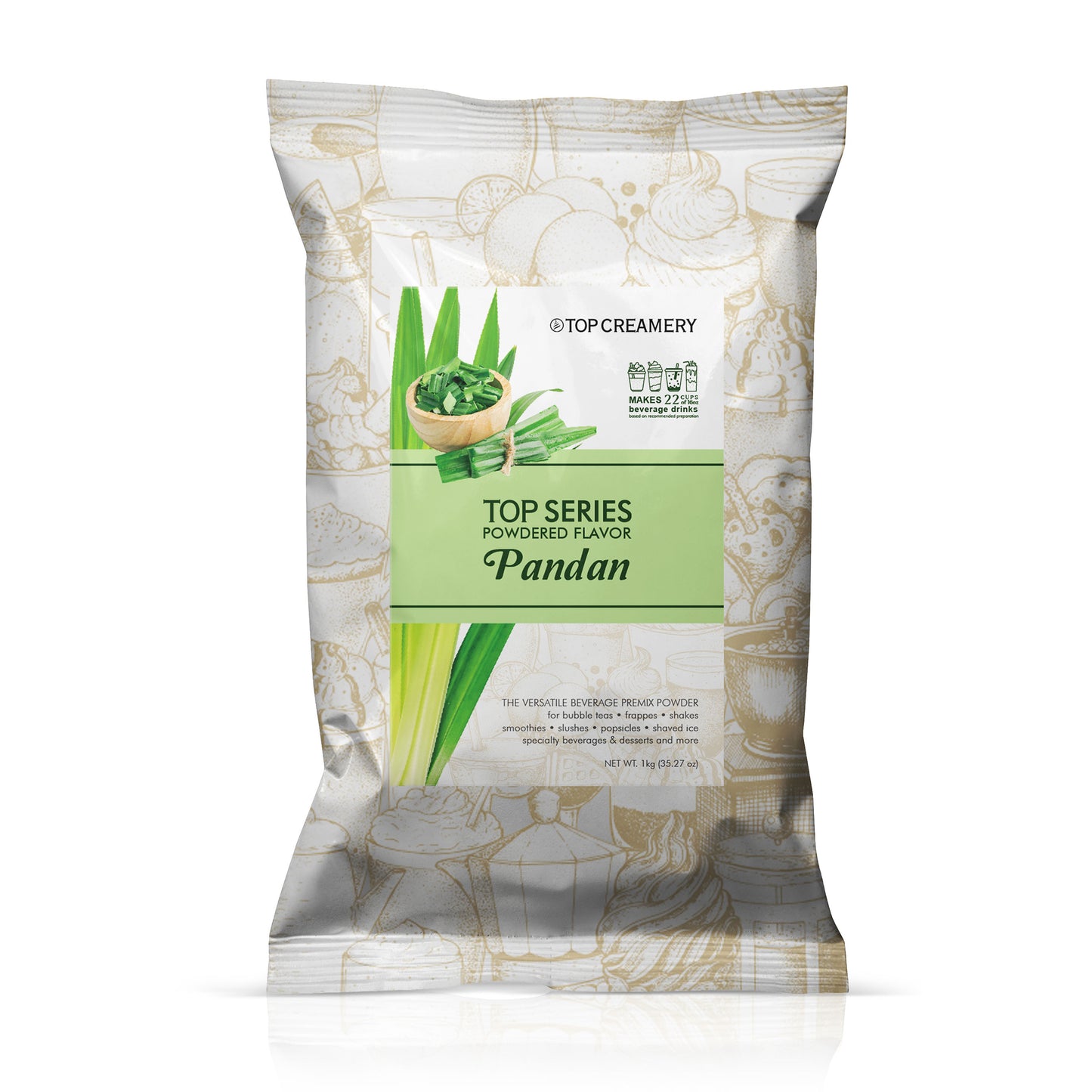 TOP Creamery Top Series Pandan Powdered Flavor 1kg