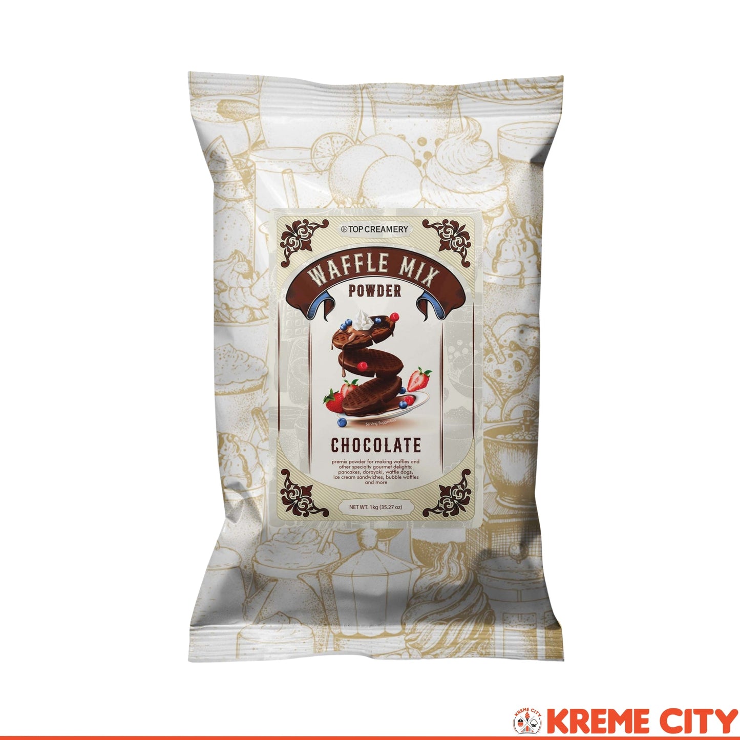 TOP Creamery Waffle Mix Powder Chocolate 1kg