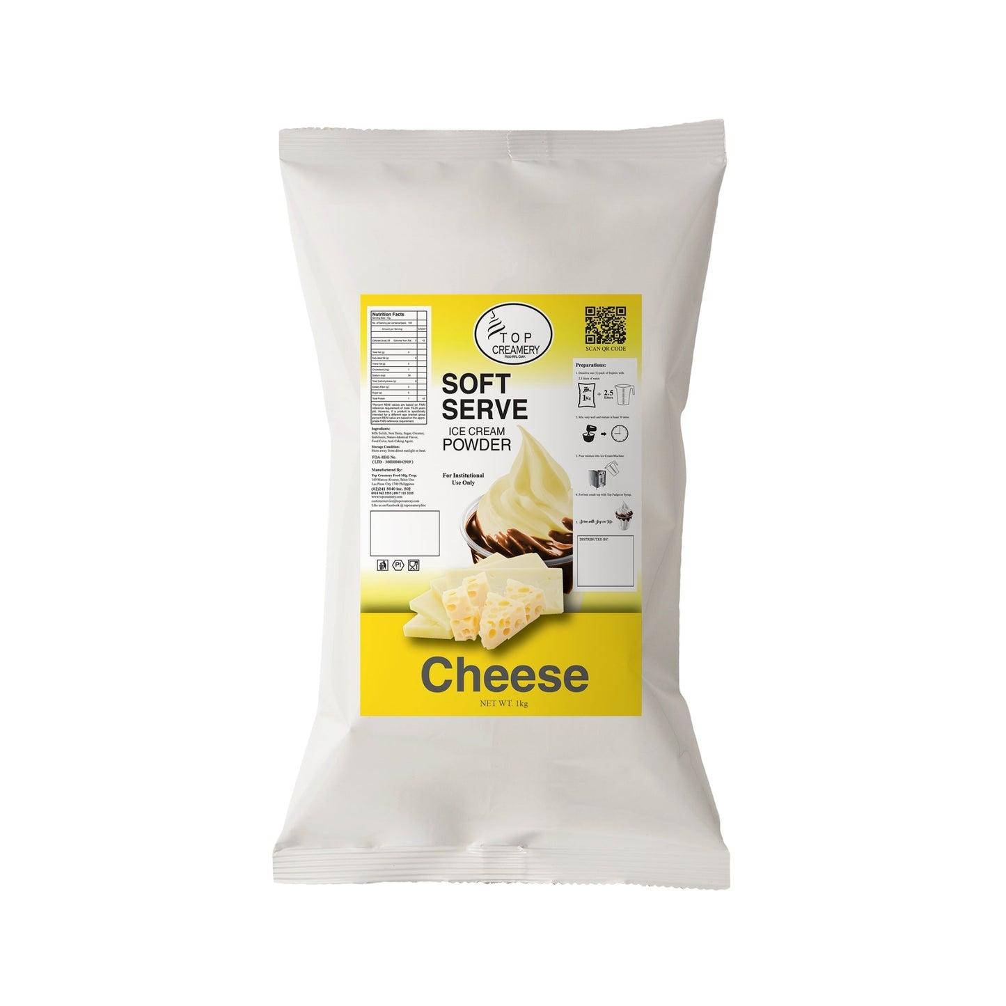 TOP Creamery Topmix Cheese Soft Serve Ice Cream Powder 1kg