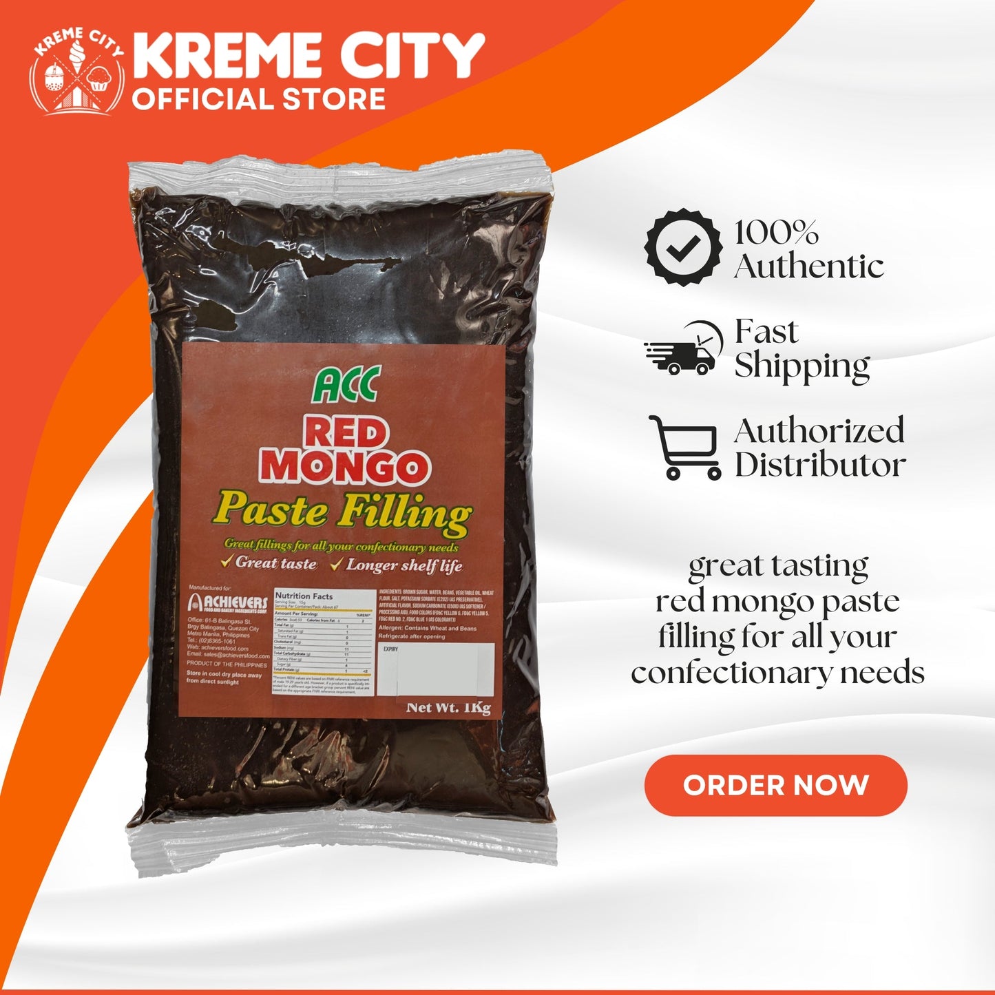 Achievers ACC Red Mongo Paste Filling 1kg