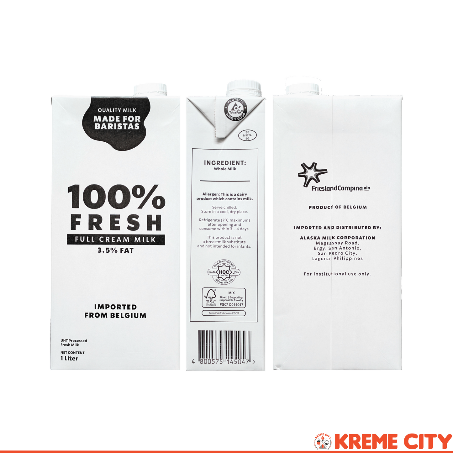 Alaska Barista Milk 100% Fresh Full Cream Milk 3.5% Fat 1L