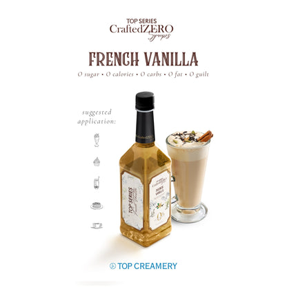 TOP Creamery Top Series CraftedZERO French Vanilla Syrup 750ml