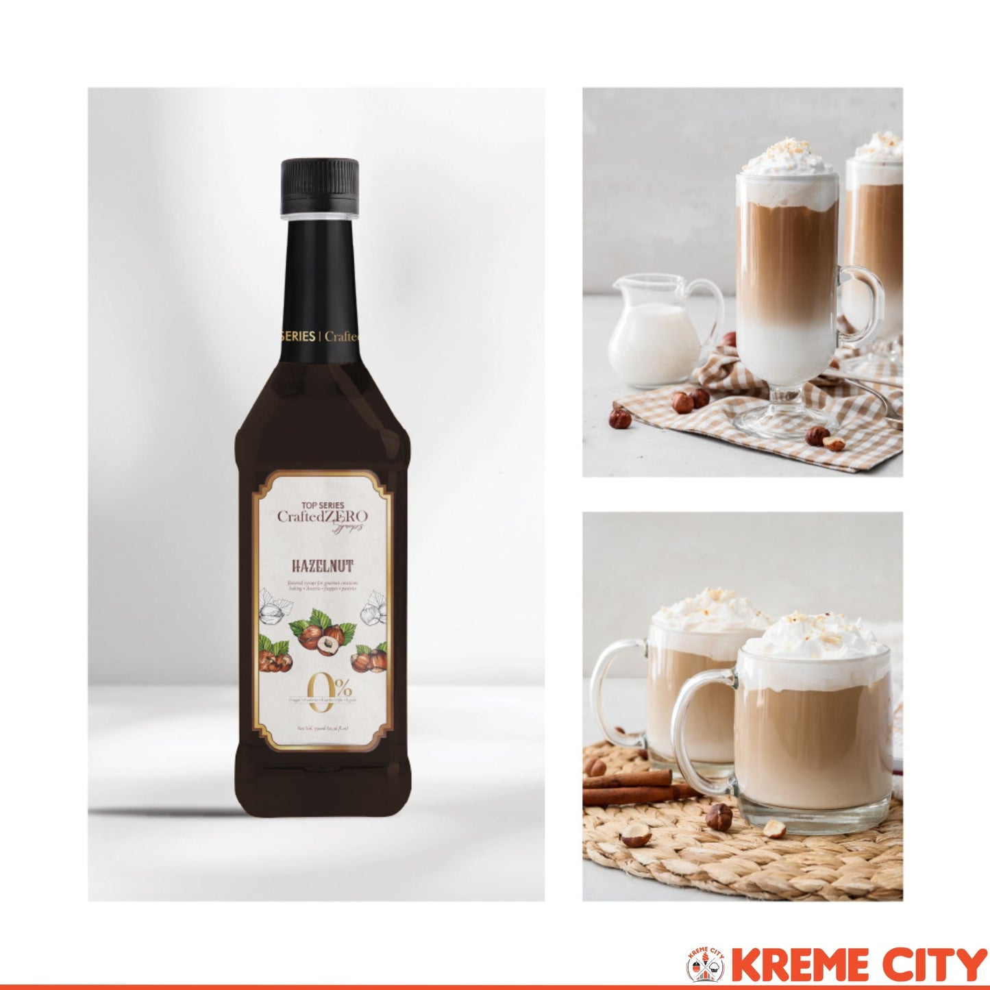 TOP Creamery Top Series CraftedZERO Hazelnut Syrup 750ml