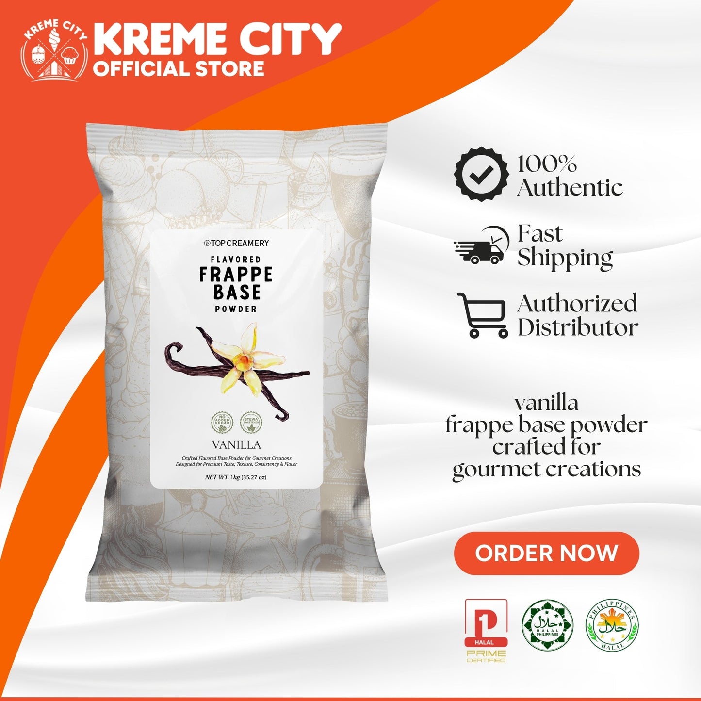 TOP Creamery Vanilla Frappe Base Powder 1kg