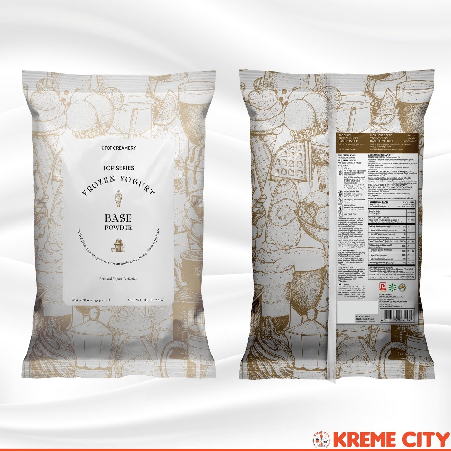TOP Creamery Top Series Frozen Yogurt Base Powder Premix 1kg