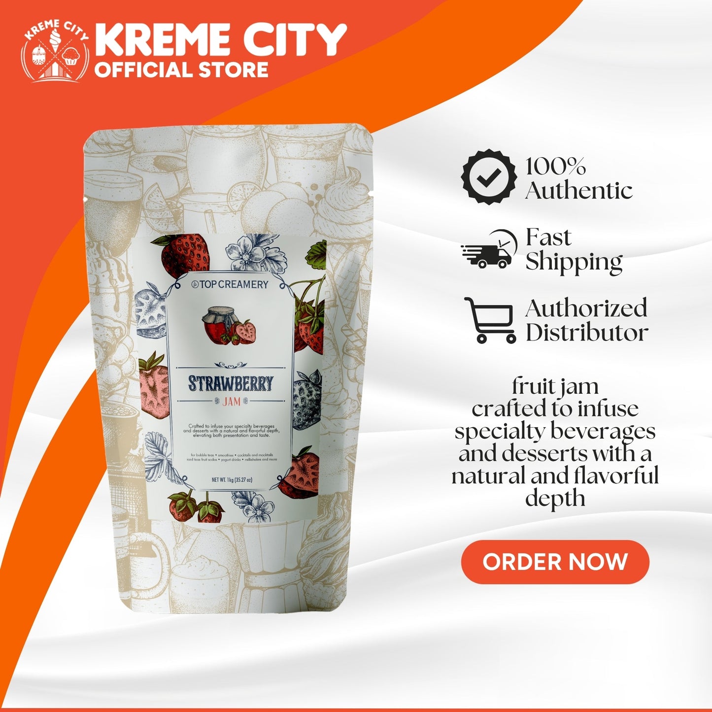 TOP Creamery Strawberry Jam 1kg