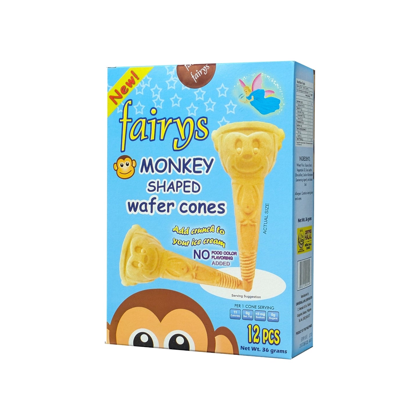 Fairys Monkey Wafer Cones 12pcs