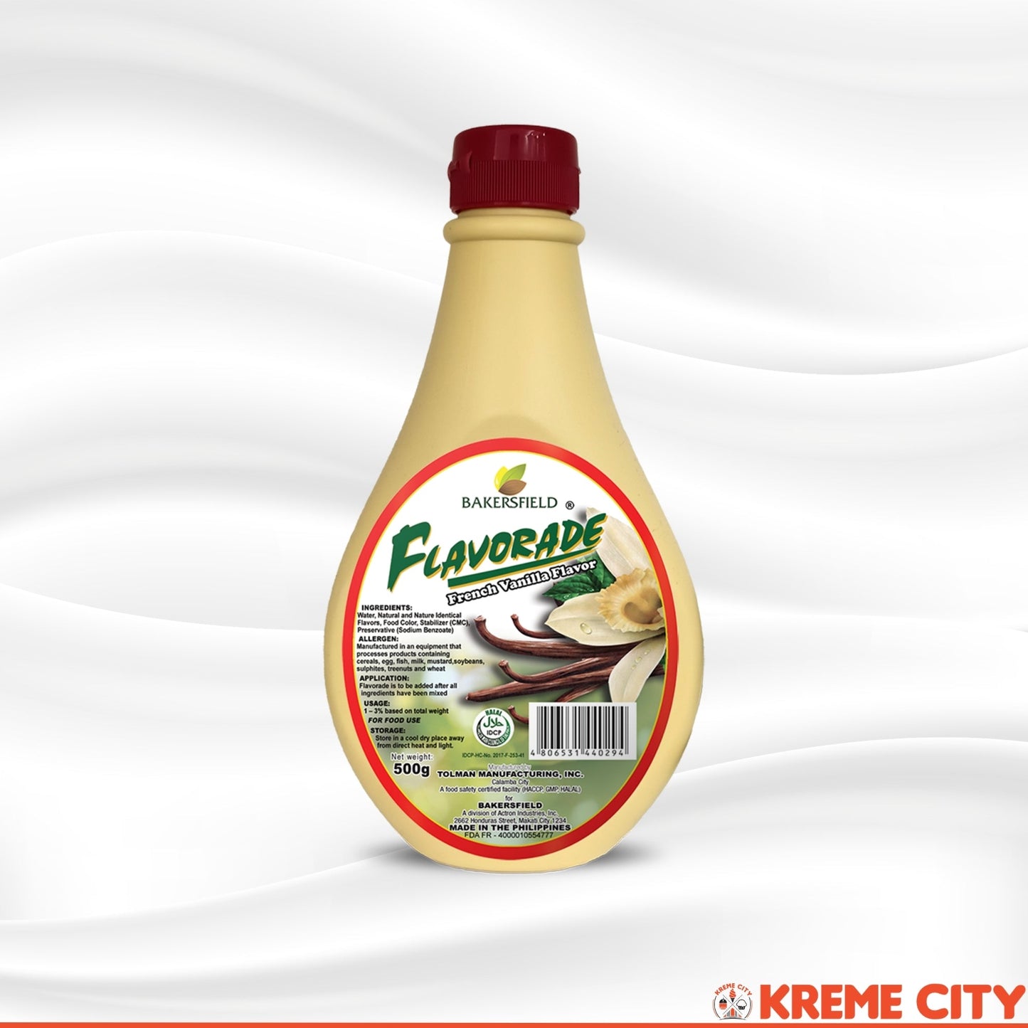 Bakersfield Flavorade French Vanilla Flavor & Color 500g