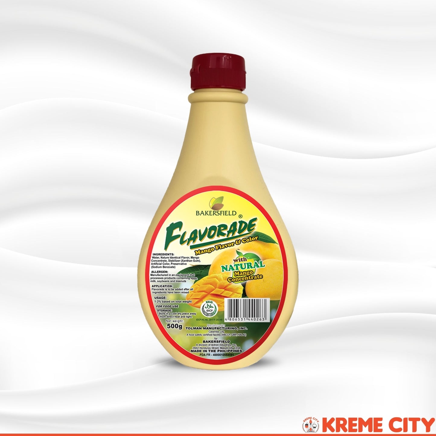 Bakersfield Flavorade Mango Flavor & Color 500g