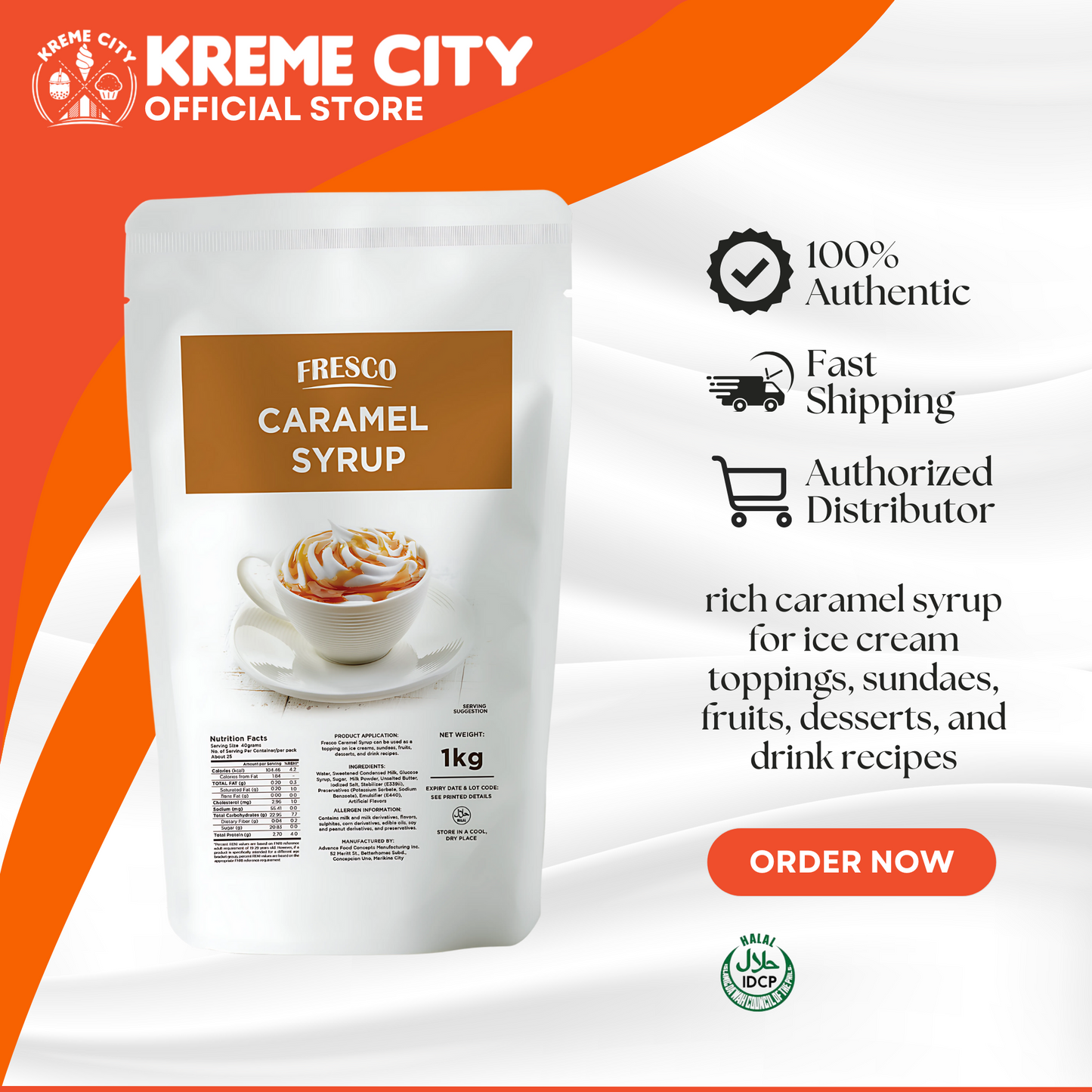 Fresco Caramel Syrup 1kg