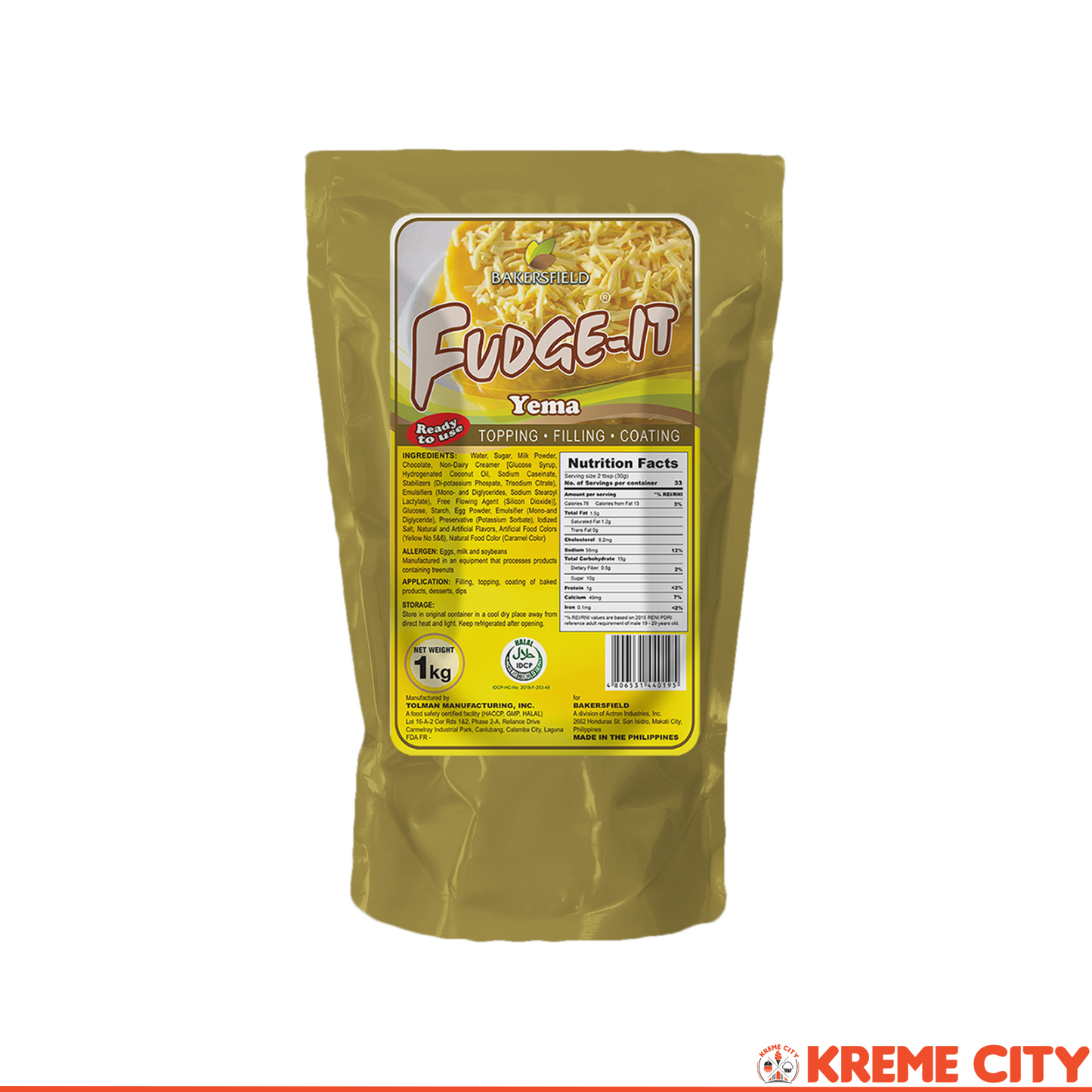 Bakersfield Fudge-It Yema Topping Filling Coating 1kg