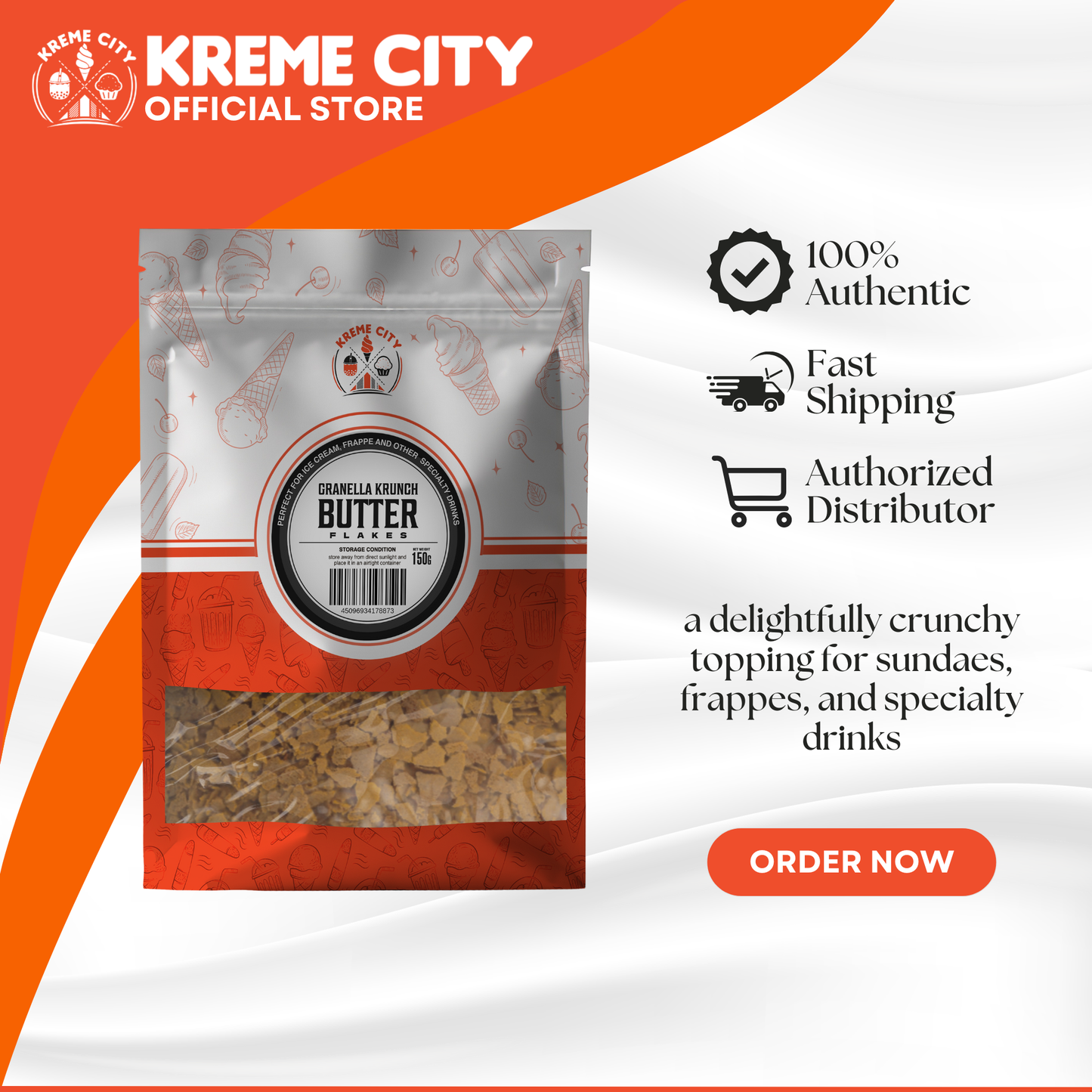 Kreme City Granella Krunch Butter Flakes 150g