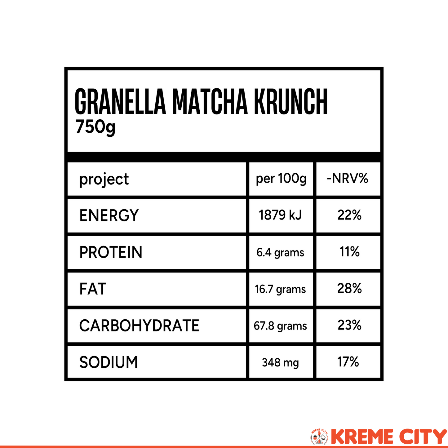 Kreme City Granella Krunch Matcha 150g