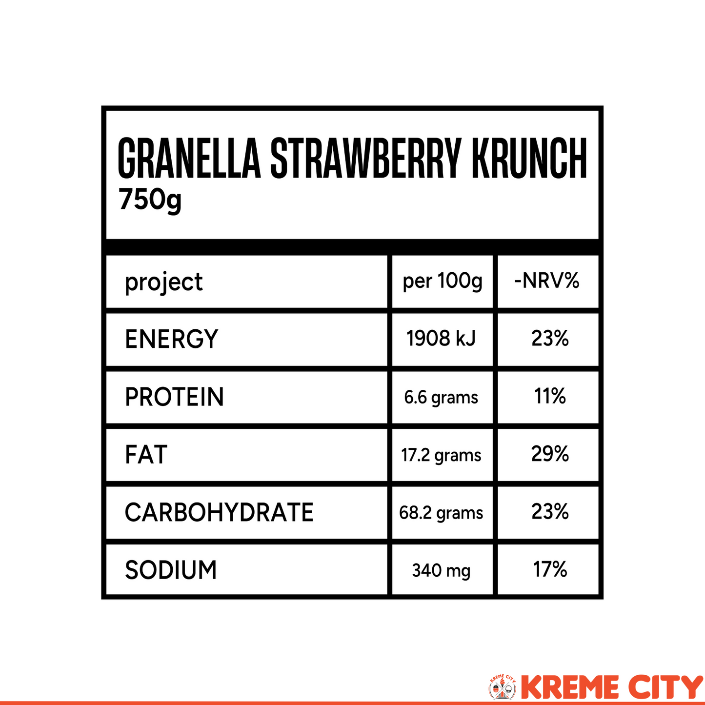 Kreme City Granella Krunch Strawberry 150g