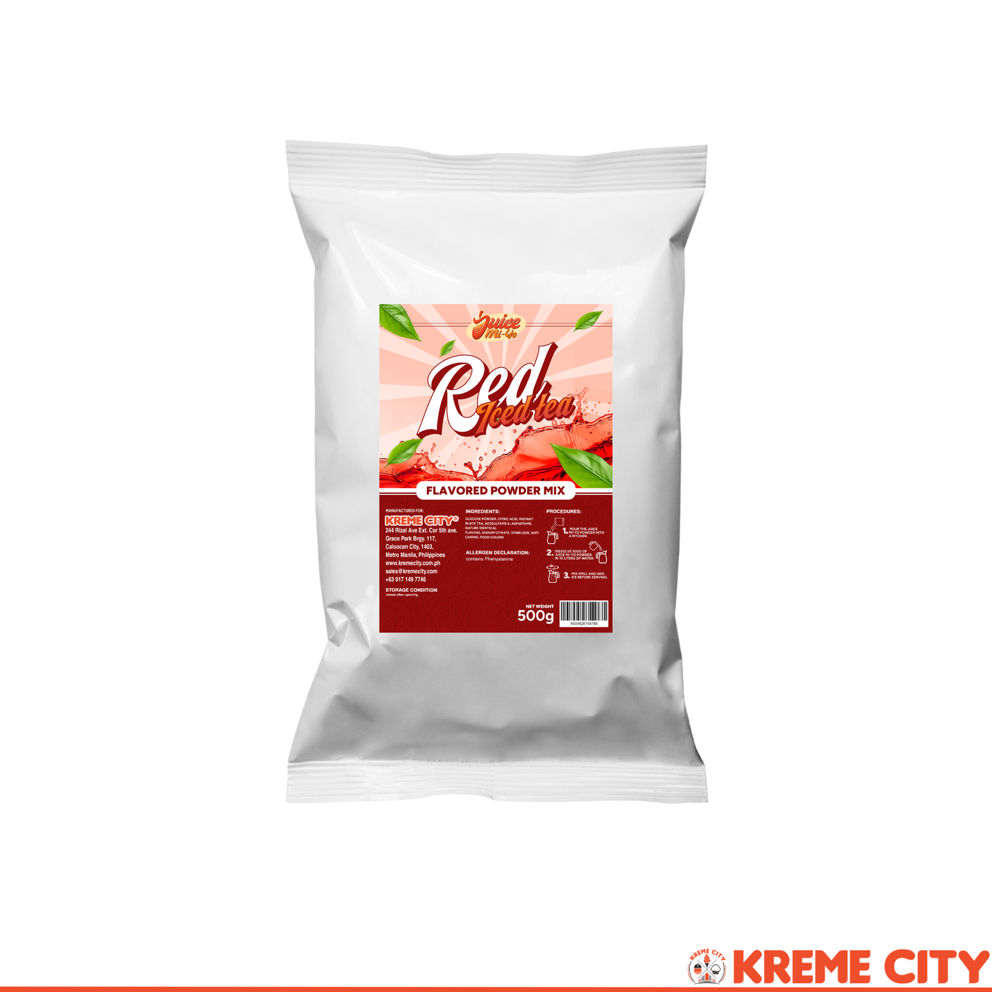 Kreme City Juice Mi-Yo Red Iced Tea Flavored Powder Drink Mix 500g
