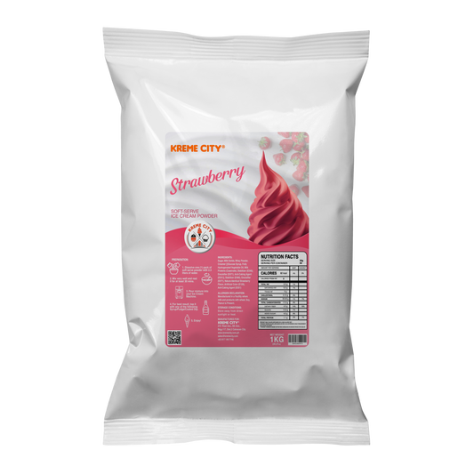 Kreme City Strawberry Soft Serve Ice Cream Powder Premix 1kg
