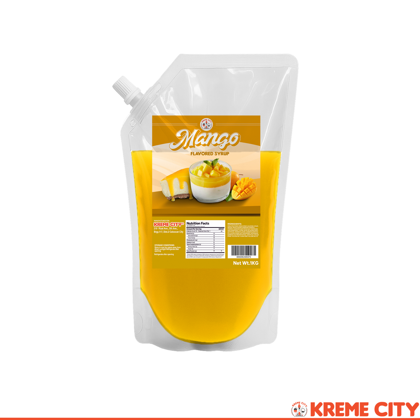 Kreme City Mango Flavored Syrup 1kg