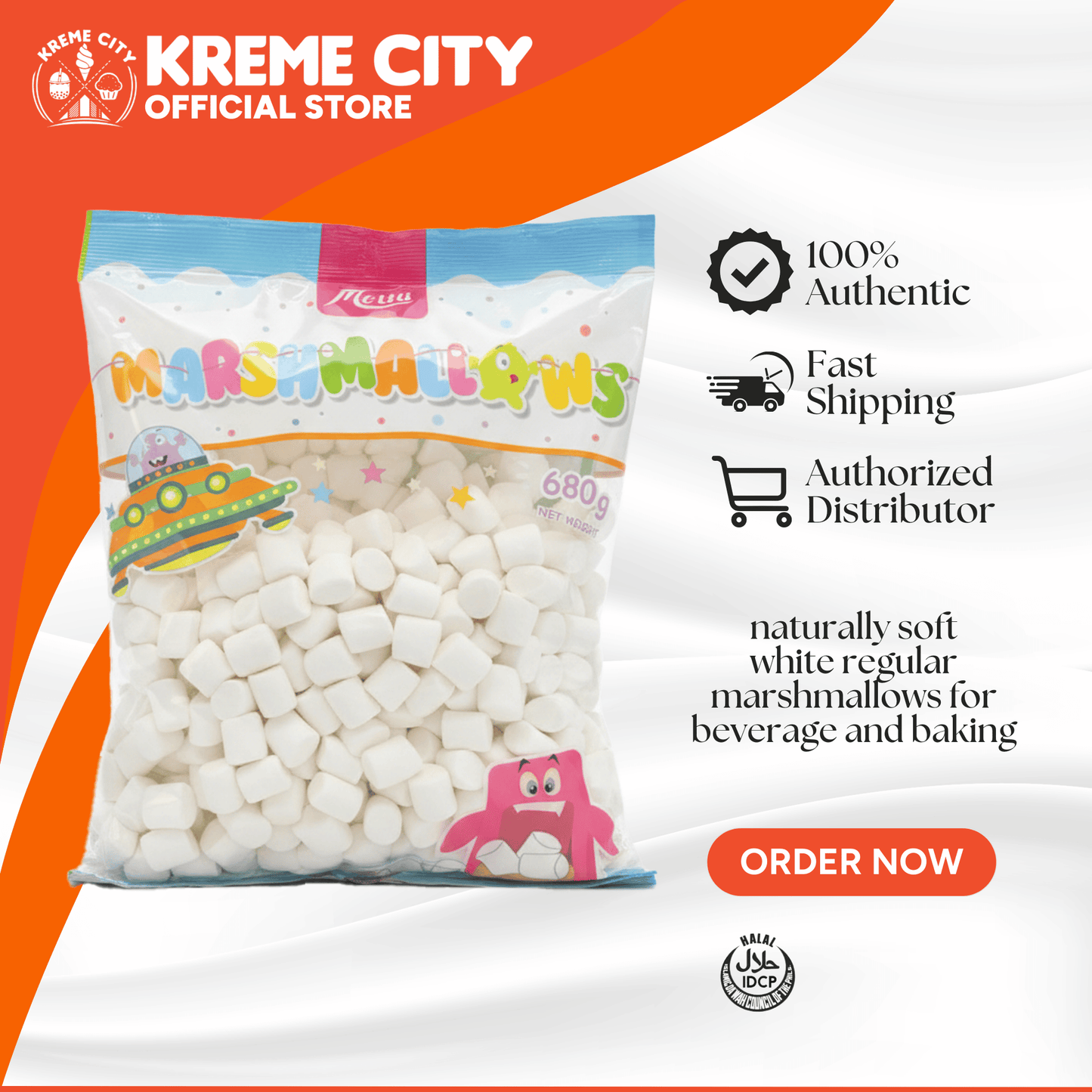 Mello Marshmallows White Regular 680g