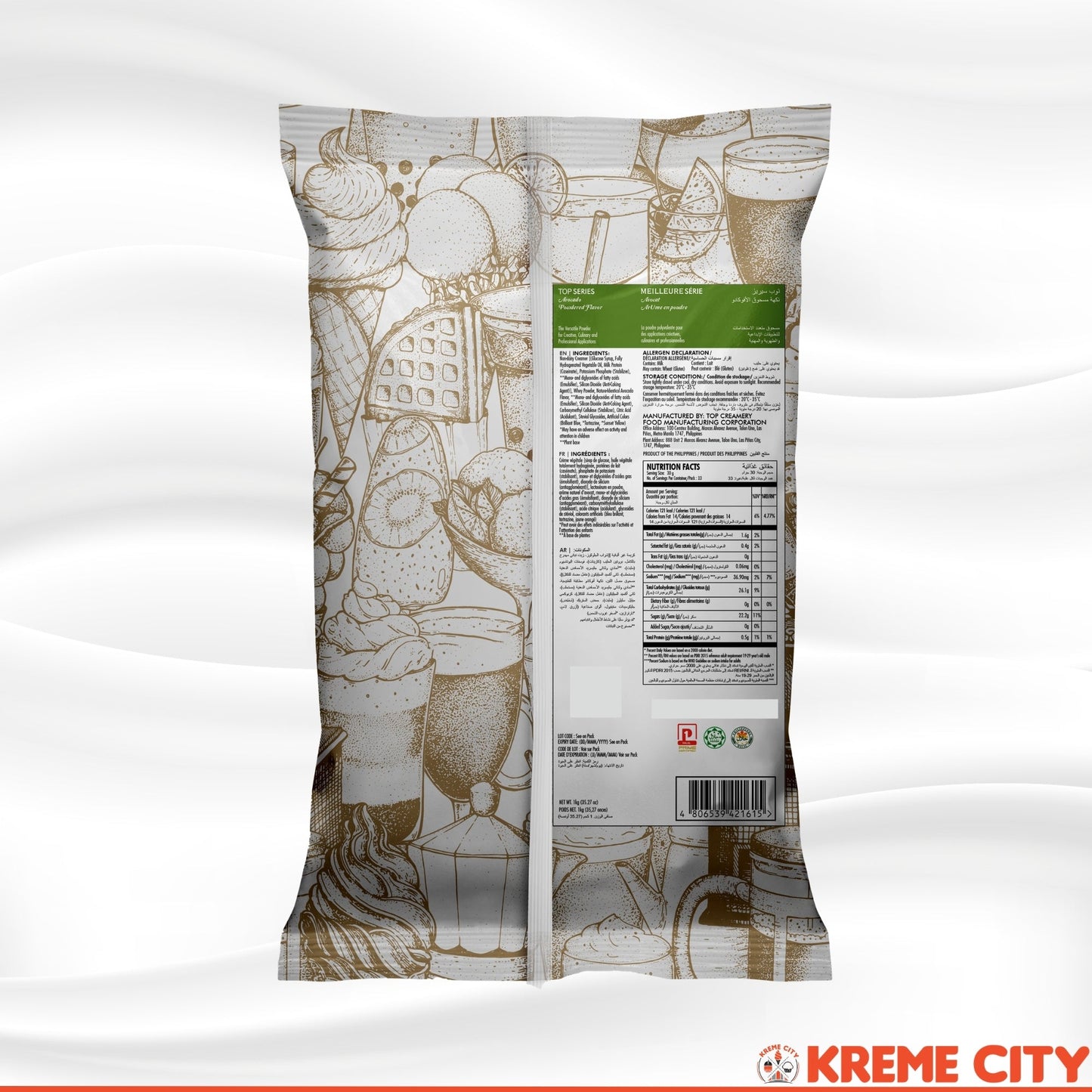 TOP Creamery Top Series Avocado Powdered Flavor 1kg
