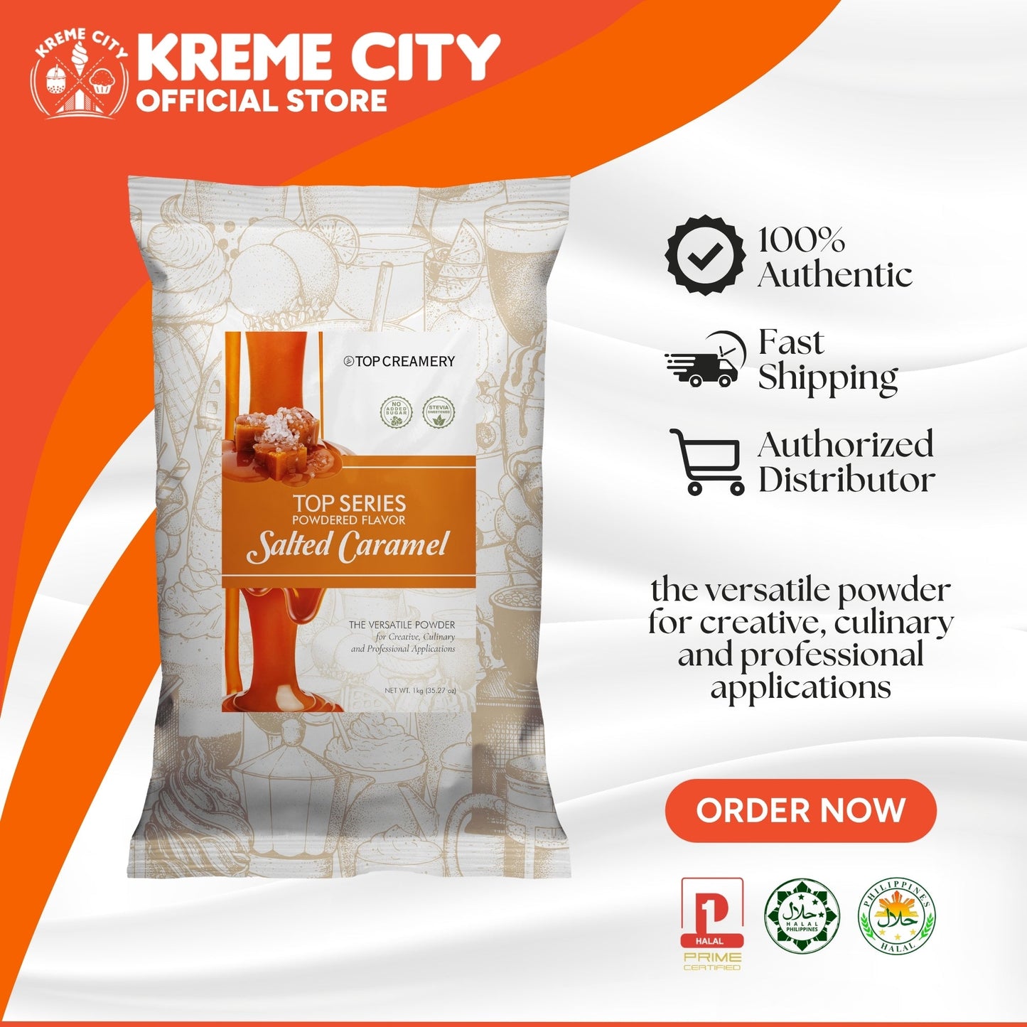 TOP Creamery Top Series Salted Caramel Powdered Flavor 1kg