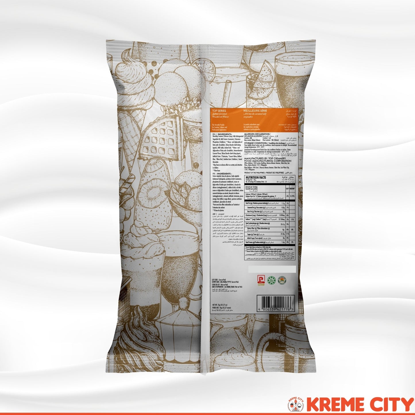 TOP Creamery Top Series Salted Caramel Powdered Flavor 1kg