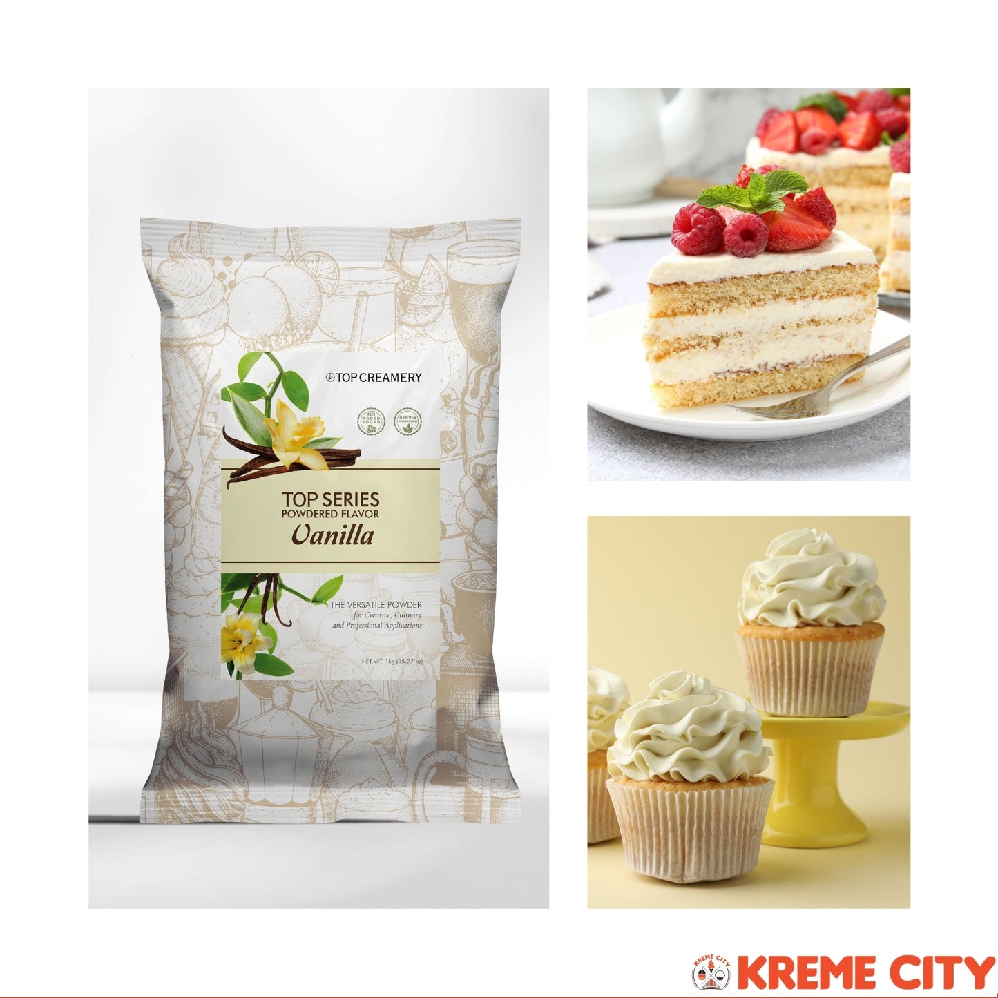 TOP Creamery Top Series Vanilla Powdered Flavor 1kg