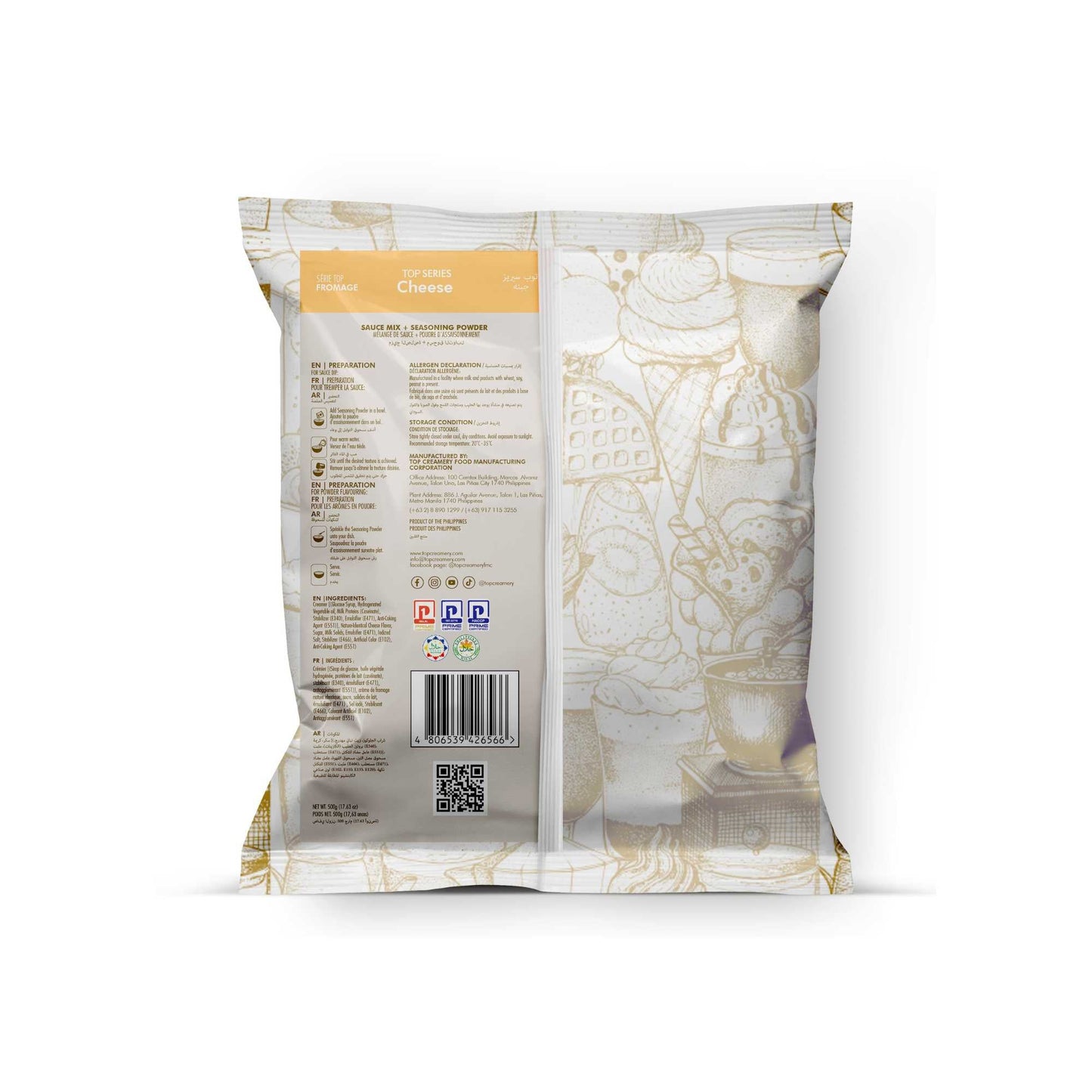 TOP Creamery Top Series Cheese Sauce Mix + Seasoning Powder 500g