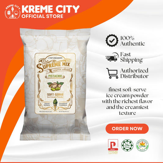 TOP Creamery Supreme Mix Reserve Edition Pistachio Soft-Serve Ice Cream Powder Premix 1kg