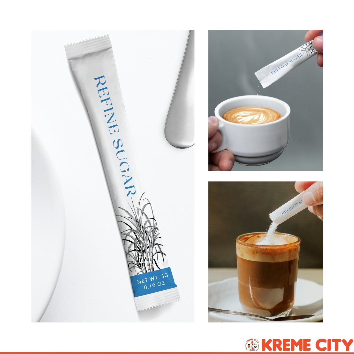 TOP Creamery White Refined Sugar Sticks 5g