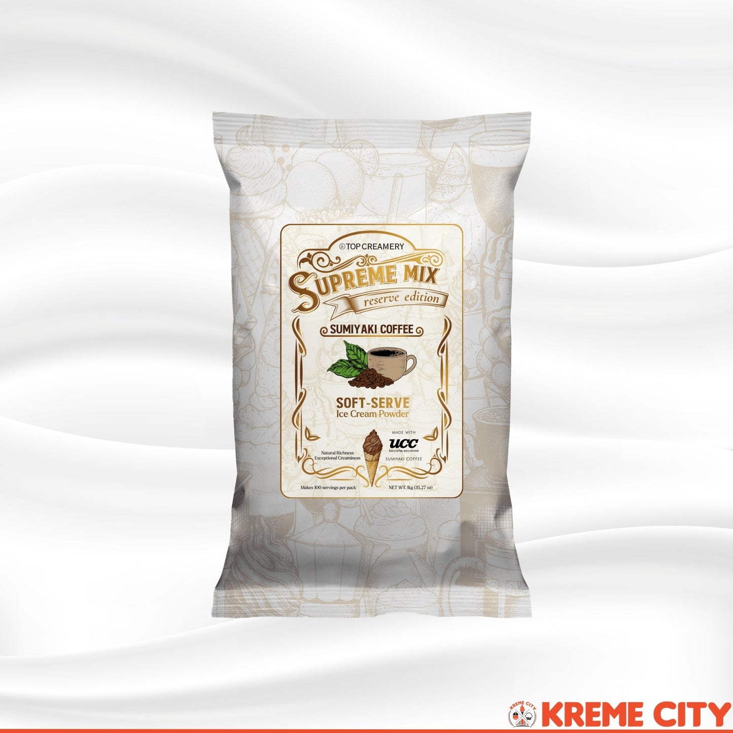 TOP Creamery Supreme Mix Reserve Edition UCC Sumiyaki Coffee Soft-Serve Ice Cream Powder Premix 1kg