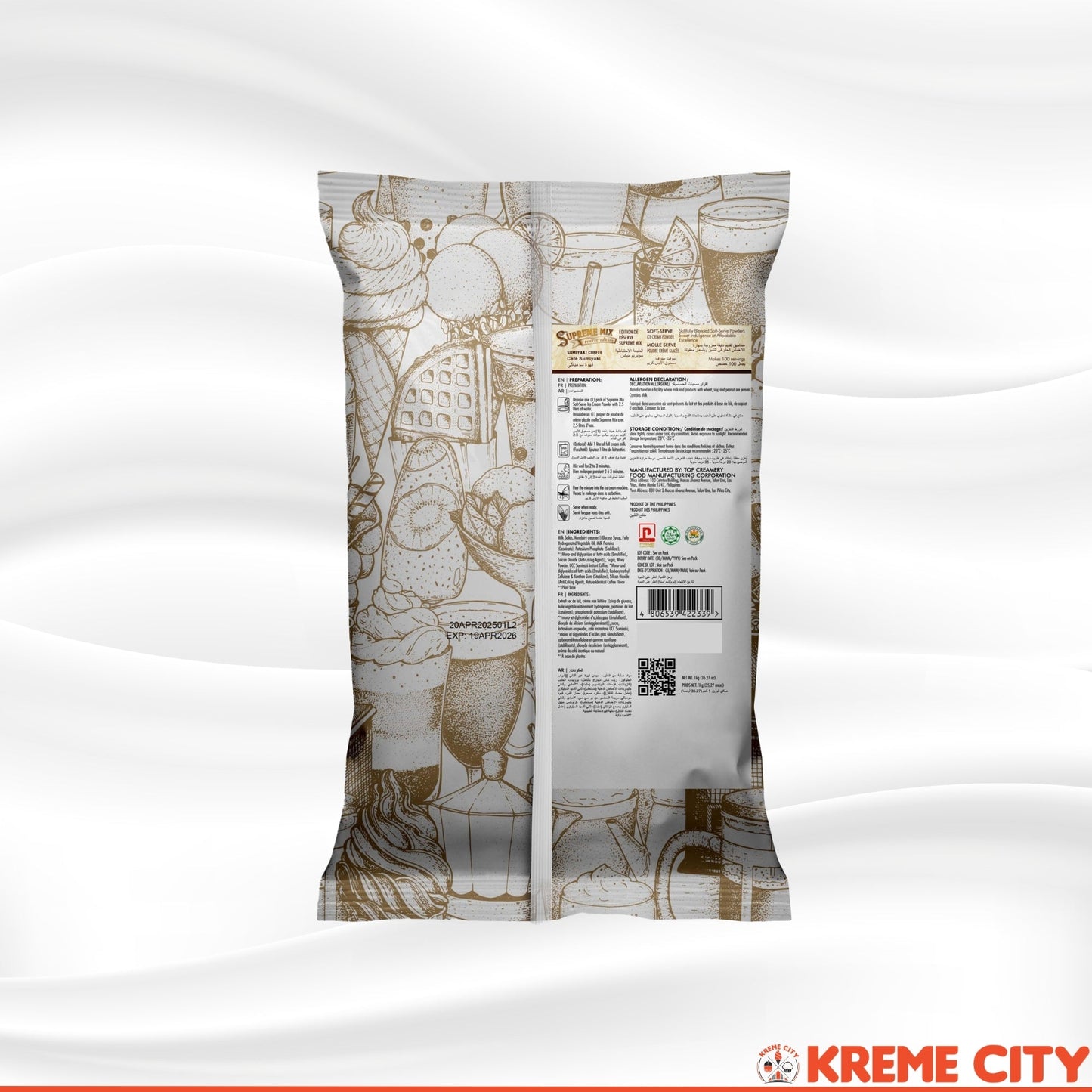 TOP Creamery Supreme Mix Reserve Edition UCC Sumiyaki Coffee Soft-Serve Ice Cream Powder Premix 1kg