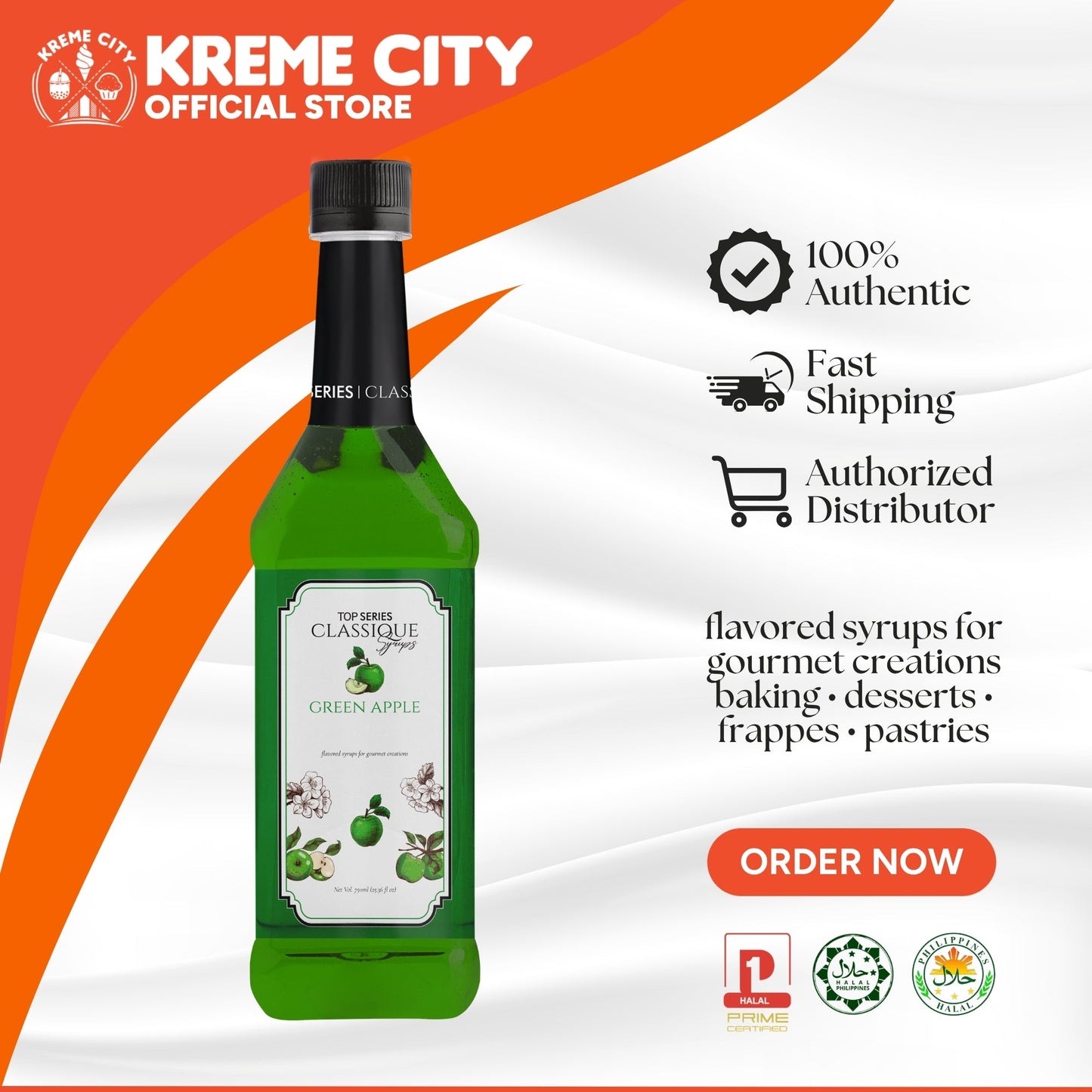 TOP Creamery TOP Series Classique Green Apple Syrup 750ml