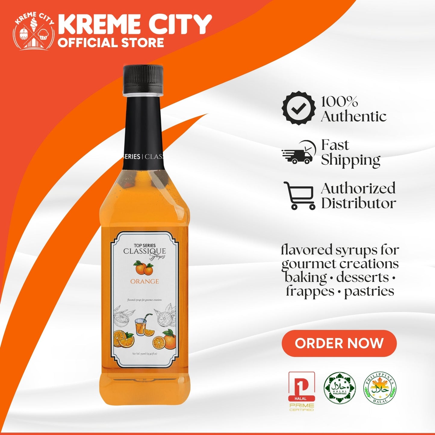 TOP Creamery TOP Series Classique Orange Syrup 750ml