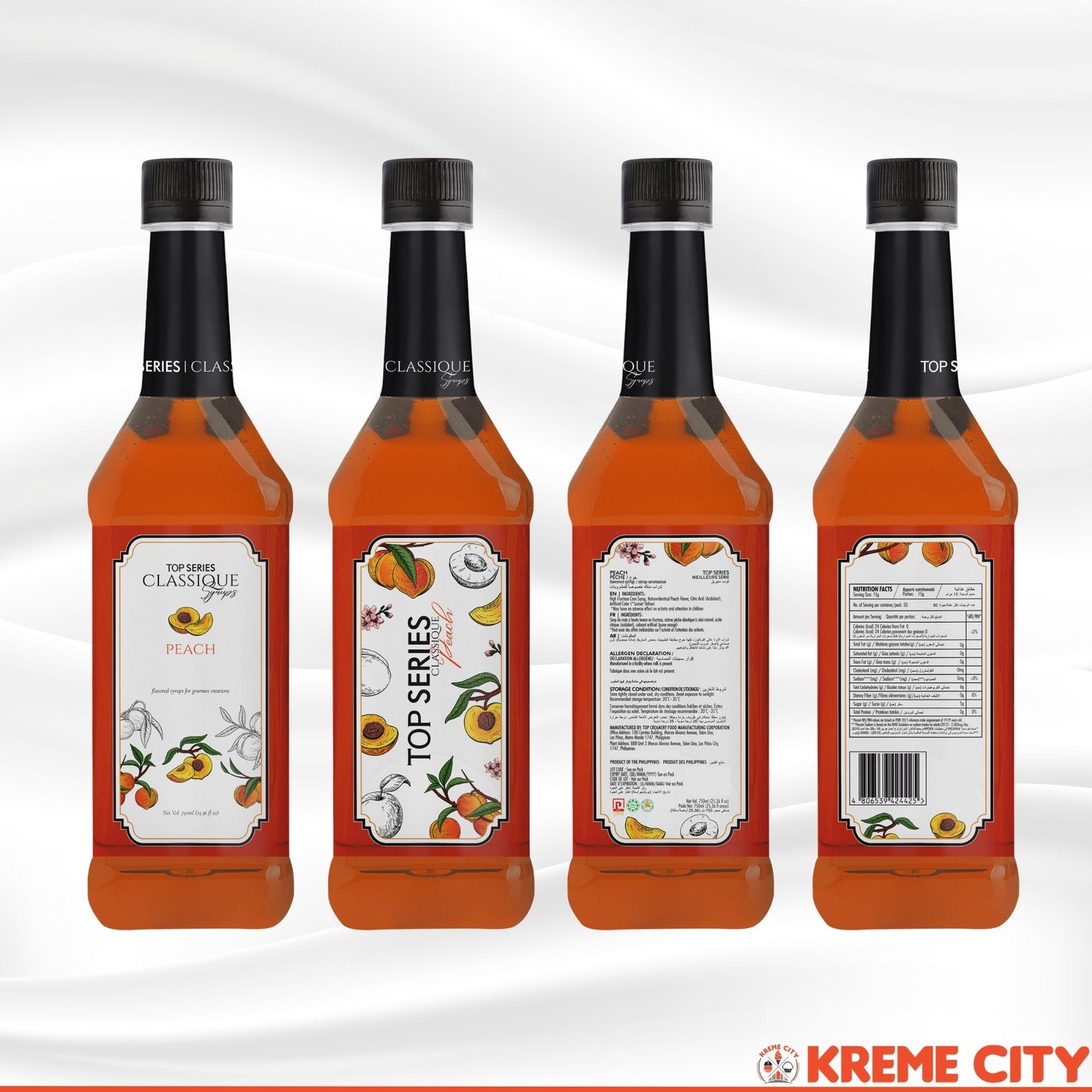TOP Creamery TOP Series Classique Peach Syrup 750ml