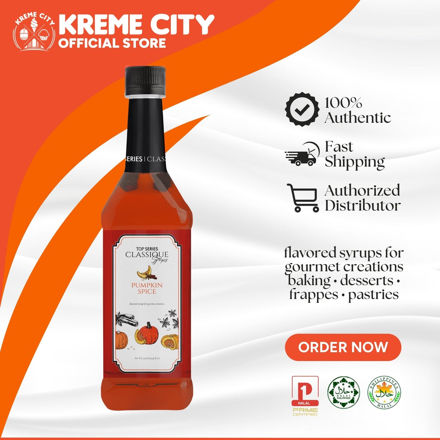 TOP Creamery TOP Series Classique Pumpkin Spice Syrup 750ml
