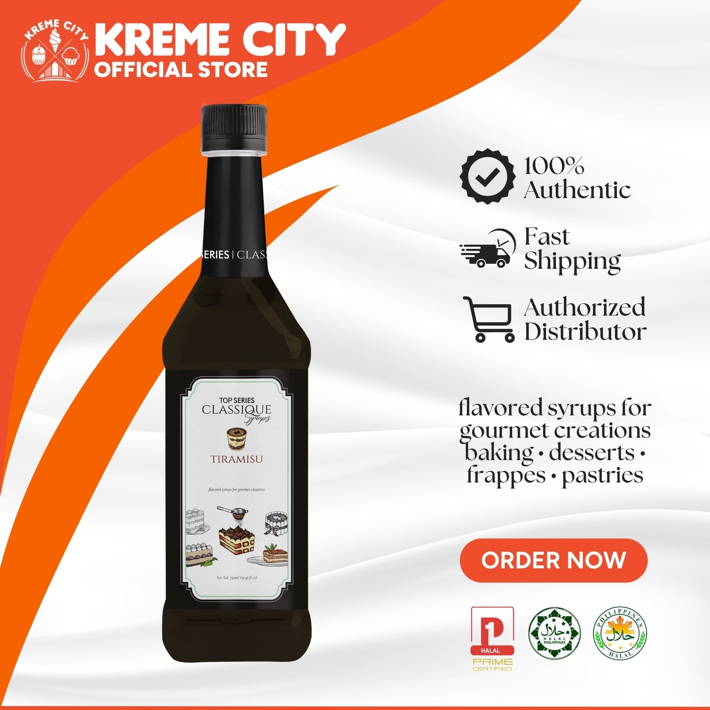 TOP Creamery TOP Series Classique Tiramisu Syrup 750ml
