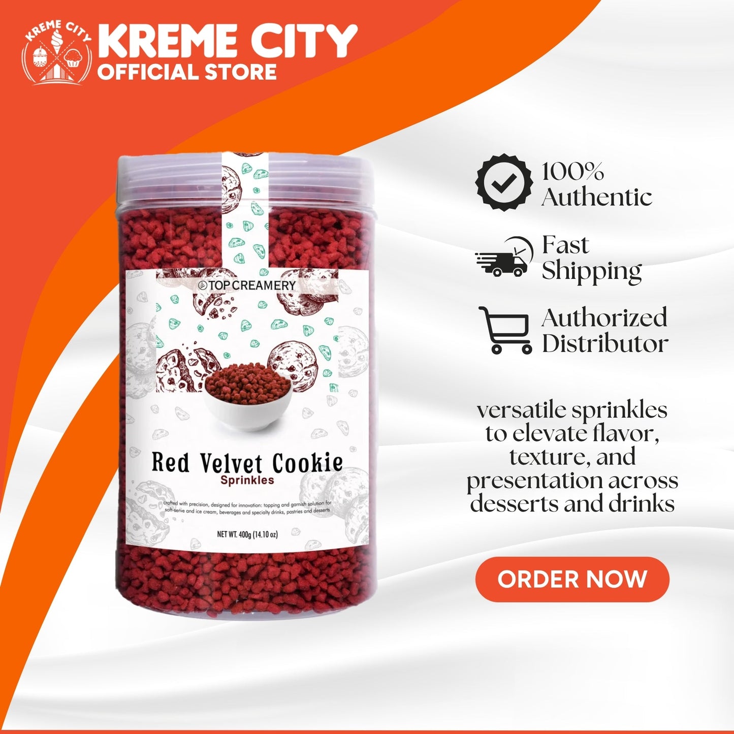 TOP Creamery Red Velvet Cookie Sprinkles 400g