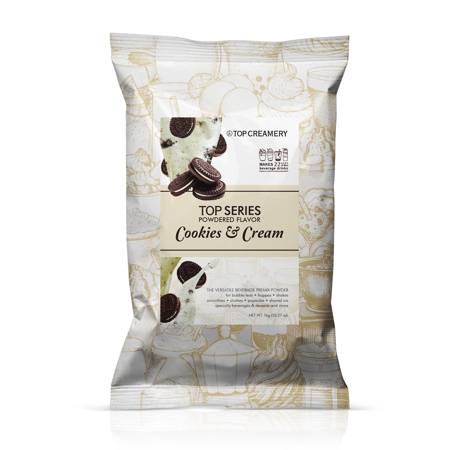 TOP Creamery Top Series Cookies and Cream Powdered Flavor 1kg